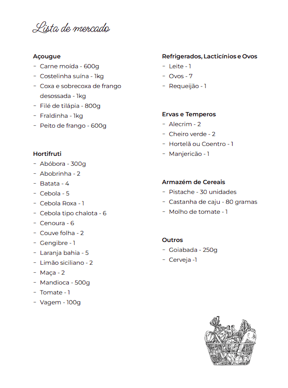 Bônus lista de mercado